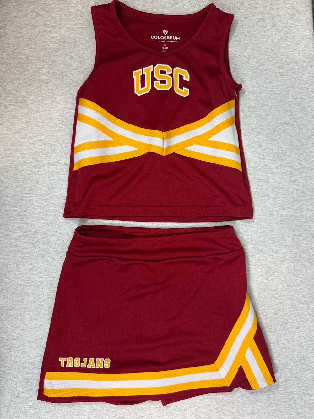 Colosseum USC Trojans Cheerleader Uniform Set Red/Gold - Size M 7/8